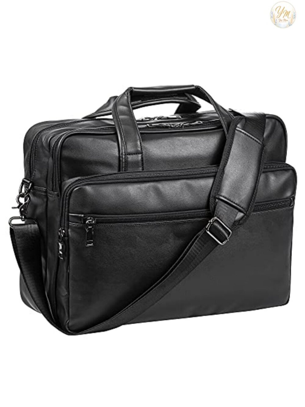 Men's PU Leather Laptop Messenger Bag 15.6 inch Business Satchel Briefcase